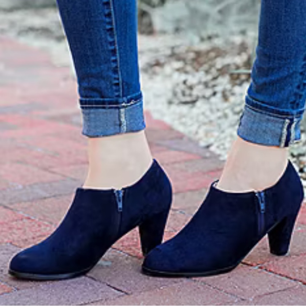 Journee Collection Dark Blue Heeled Boots